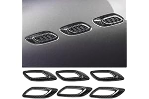 YOCTM Fit for Maserati Levante 2016 2017 2018 2019 2020 2021 Black ABS Carbon Fiber Look Side Air Vent Fender Cover Trim Car Accessories (6PCS/ Pack)