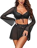Avidlove Women's Sexy Contrast Lace Mesh Lingerie