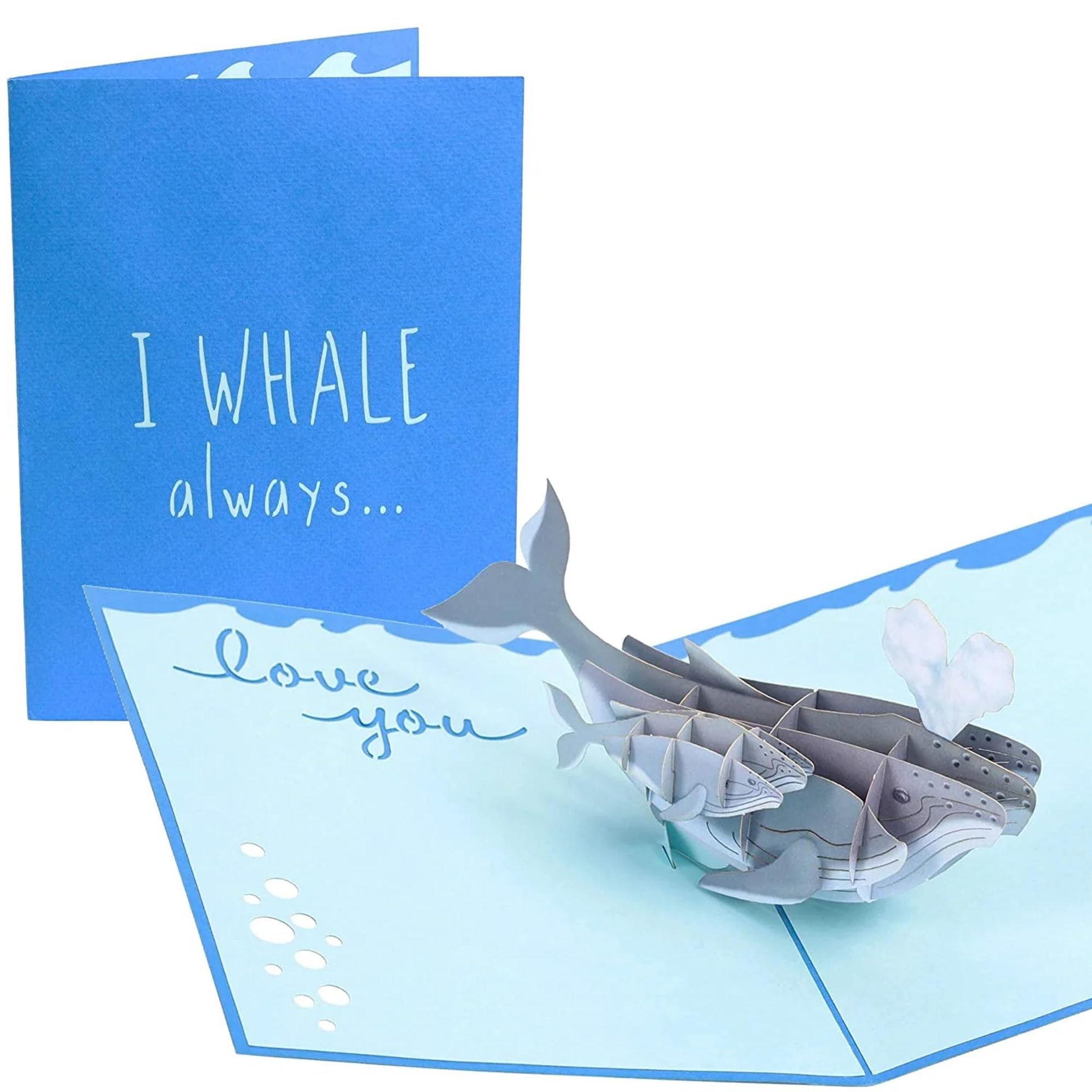 PopLife® Humpback Whale Parent and Child 3D Pop Up Card - Mother's Day Gift, Whale Lover's Birthday, Graduation - for Mom, for Daughter, for Son, for Parent, for Dad