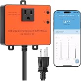 Ortis WiFi Sump Pump Monitor &amp; Alarm, Real-Time Pump Status Monitoring, Automatic Power Cutoff &amp; Alerts for Overload and Dry Run Conditions, Compatible with 1/6 to 2 HP Pumps (No Water Level Sensor)