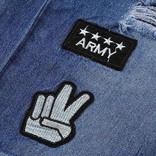 iYYVV Mens Skinny Stretch Denim Pants Distressed Ripped Frayed Slim Fit Jeans Trousers