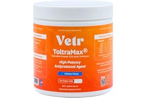 Vetr's Toltramax Toltrazuril Powder for Horses, Dogs, Cats, 100g (2.5%, Chicken)