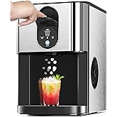 Cowsar Nugget Ice Makers Countertop, 44lbs/24H Pellet Ice Maker with Ice Dispenser, Self-Cleaning, Water Reservoir, Soft Chewable Ice Maker Machine for Home/Kitchen/Office, Silver Stainless