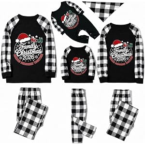 FunoSoul Christmas Pajamas for Family Christmas Pjs Match Sets With Pocket