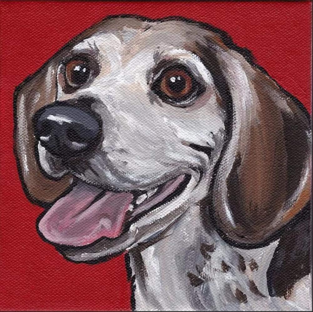 Lsdakoop Painting by numbers Beagle dog animals DIY digital painting by numbers Modern wall art