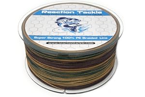 Reaction Tackle Braided Fishing Line - Pro Grade Power Performance for Saltwater or Freshwater Fish - Colored Fishing Line Braid for Extra Visibility
