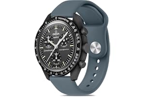 Meliya Bands for Moonswatch Watch, Soft Silicone Strap Compatible with Omega X Swatch Moonswatch Speedmaster/Rolex/SEIKO 20mm Watch, Swatch Omega Moonswatch Speedmaster Watch Replacement Band for Women Men