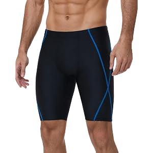 Roadbox Swim Jammers for Men, Athletic Tech Swimsuit for Training Racing, Quick Dry UPF 50+ Compression Competitive Swimwear