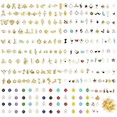 PPVWEY 352 Pcs Assorted Charms for Jewelry Making,Mixed Enamel KC Gold Alloy Letter Pendants,Wholesale Bulk Jewelry Charms for DIY Necklace Bracelet Earring and Crafting