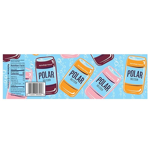 POLAR SELTZER WATER CROWD PLEASER VARIETY PACK, 12 FL OZ CANS, 18 PACK