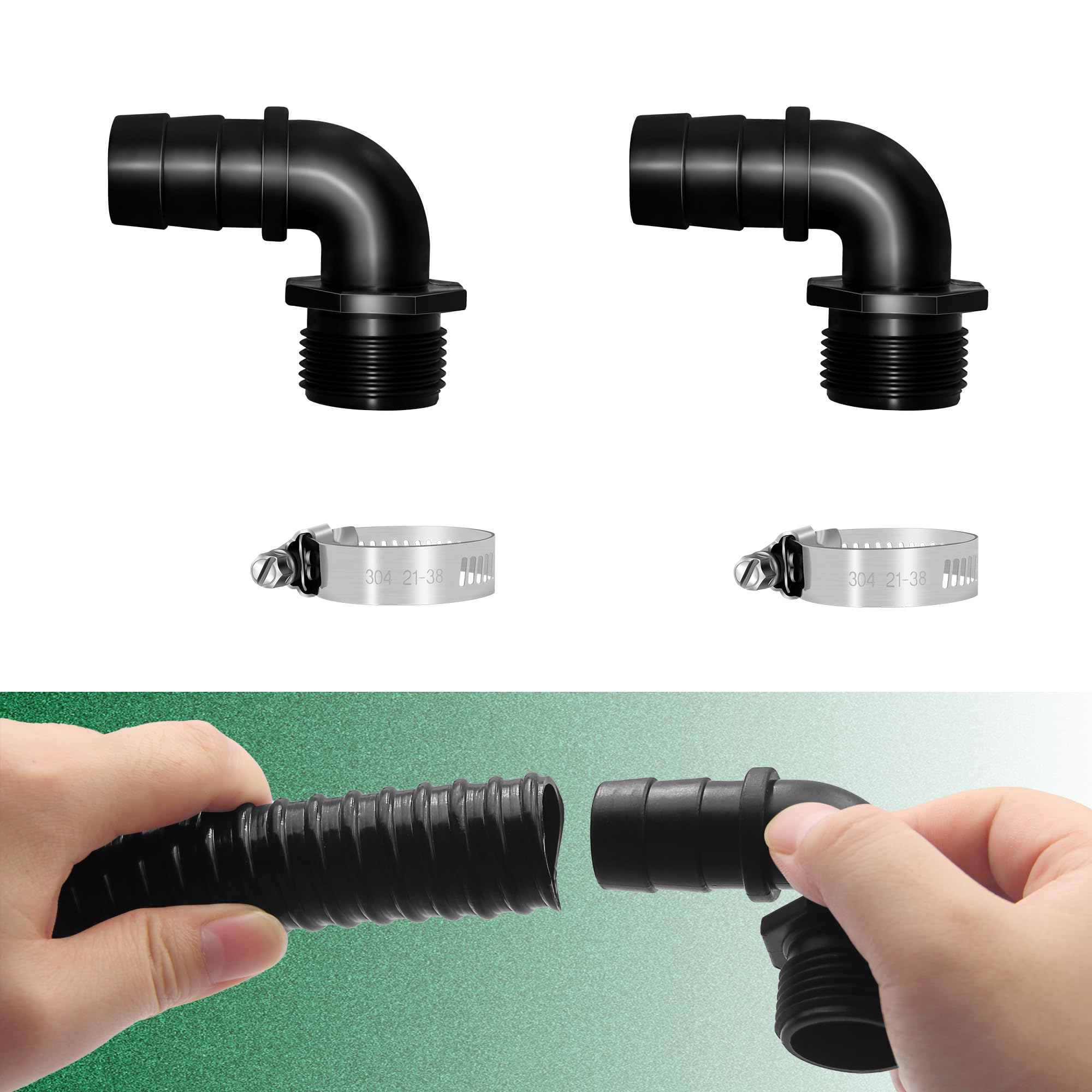 LONGRUNNEW Tube Connector PVC Hose Adapter, Male 1.2" NPT x 1" Barb Pipe Fitting for Garden Aquarium Water Pipe-4 Pieces Set