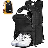 Cyduan Basketball Backpack Sports Bag with Separate Ball Holder Shoe Compartment, Waterproof Sports Equipment Bag for Volleyball Gym Outdoor, Soccer, Football, Gifts for Basketball Players