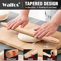 WALFOS French Rolling Pin for Baking, Tapered