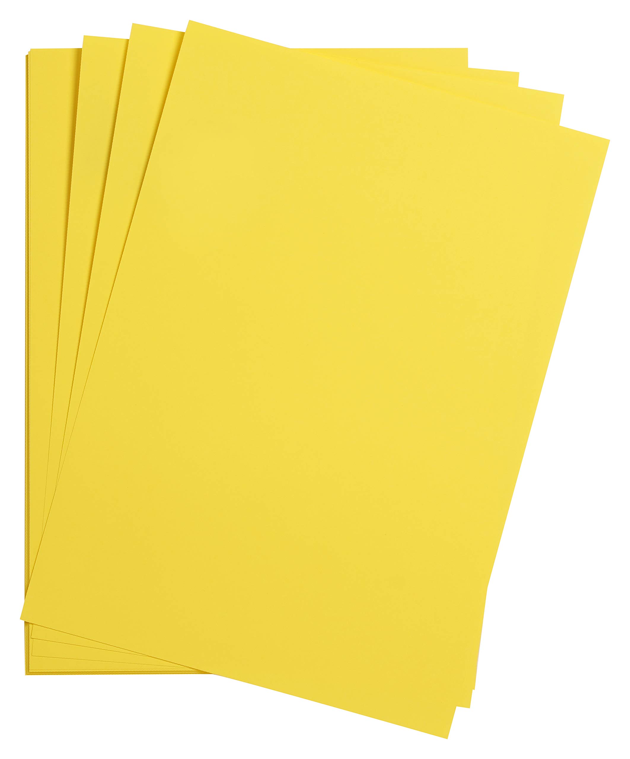 Clairefontaine - Ref 975354C - Maya Smooth Coloured Drawing Card (Pack of 25 Sheets) - 185gsm - A3 (42 x 29.7cm) - Lemon Colour - Deep Dyed, Acid Free, pH Neutral