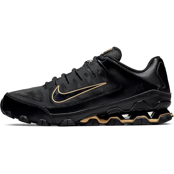 Nike Men's Reax 8 TR Training Sneakers (7.5, Black/MTLC Gold-Black