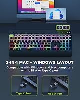 Seenda JPX006 Wireless Keyboard and Mouse Combo RGB Backlit UK Layout view 4