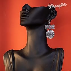 Wrangler Western Earrings Concho Dangling Retro