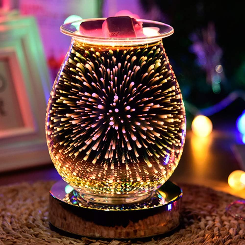Electric Wax Melt Burner, Glass Wax Melt Warmer Oil Burners for Wax Melts with 3D Effect Colors Changing Light - Image 5