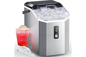COWSAR Nugget Ice Maker Countertop, Chewable Nugget Ice Cubes Machine, Quick Ice Making 34Lbs/Day, Self-Cleaning, Portable Ice Machine for Home Kitchen Office Party