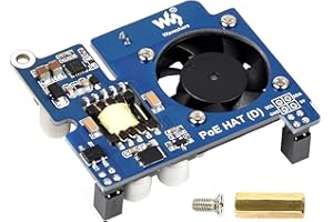 Power Over Ethernet HAT (D) for Raspberry Pi 4B/3B+, PoE HAT with Cooling Fan, IEEE 802.3af-Compliant,5V 2.5A PoE Power Outpu