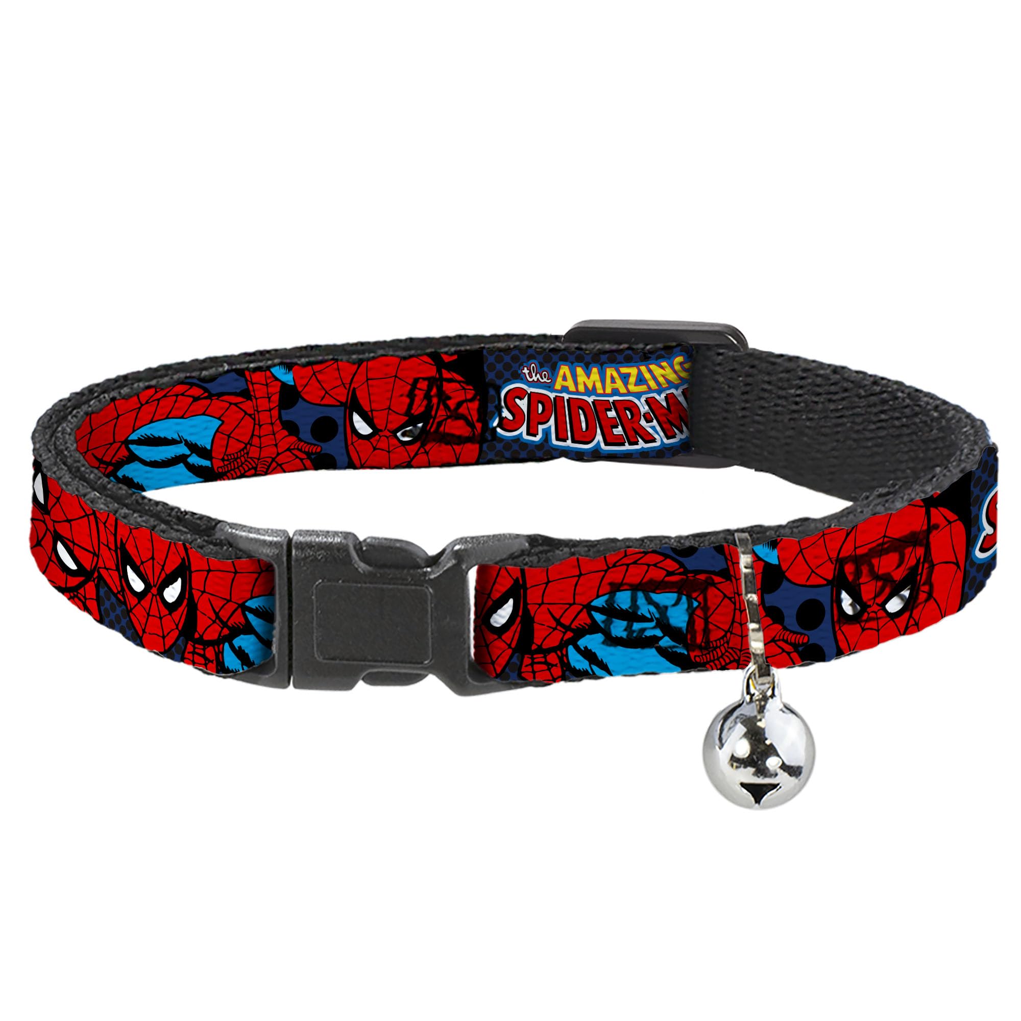 Buckle Down "Amazing Spider-Man Breakaway Cat Collar, 1/2" x 8-12"/Medium