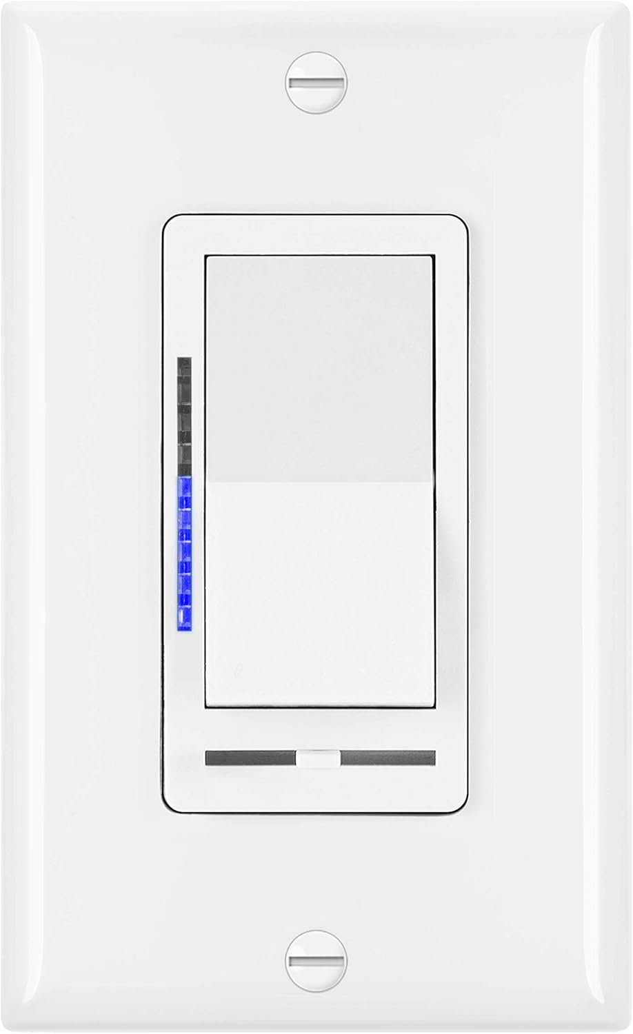 BESTTEN Digital Dimmer Switch with LED Indicator, Horizontal Dimming
