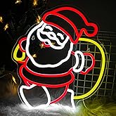 Mvorixa Santa Claus Neon Sign Christmas LED Wall Light for Holiday Decor, USB Powered Red White Yellow Santa Neon Lights for Home Bedroom Kids Room Party Christmas Gift Decorations