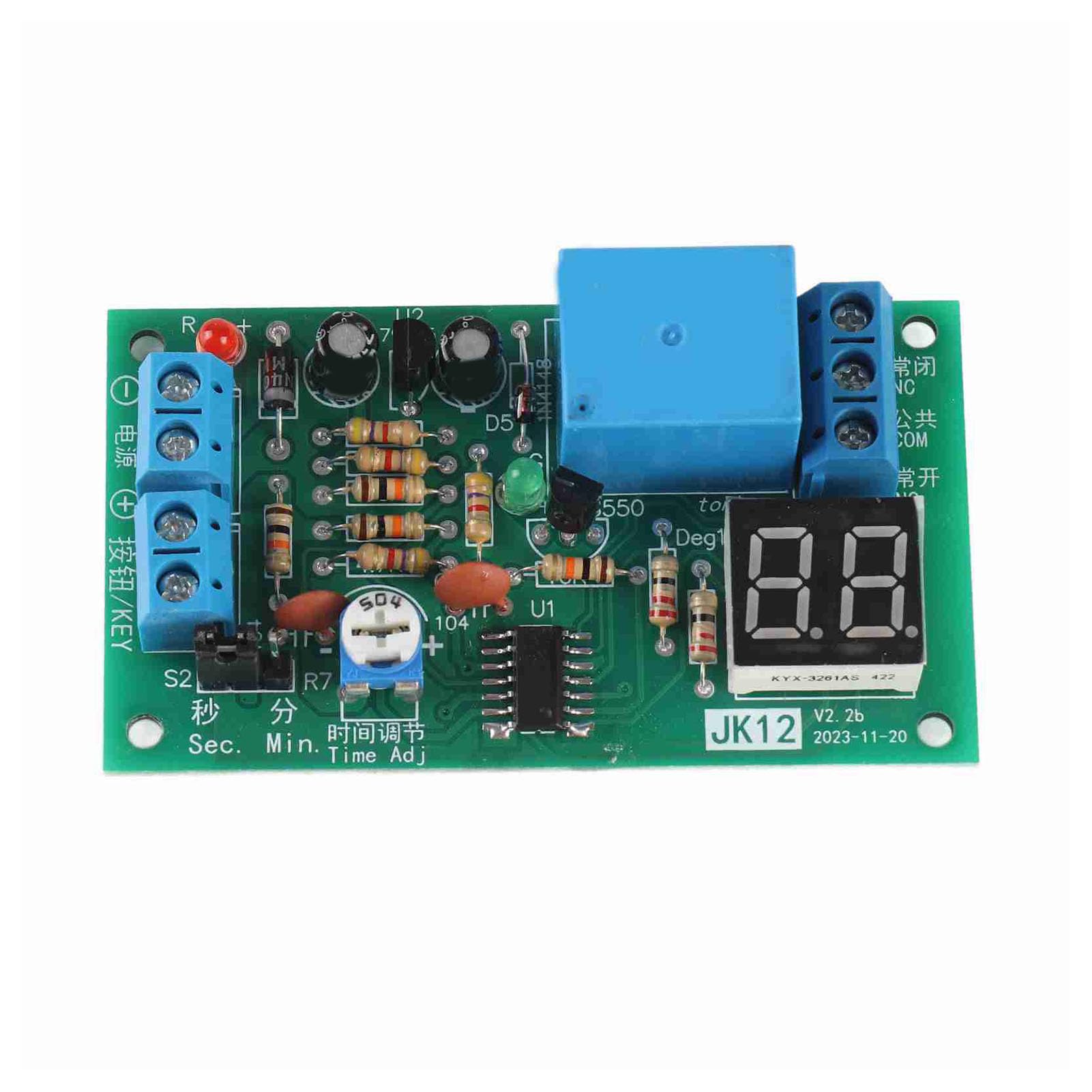 Oumefar DC 12V Adjustable Trigger Timer Delay Turn OFF Module LED Display Countdown Timing Delay Turn OFF Relay Switch Module Delay Off Switch Module 1~99sec/ 1~99Min
