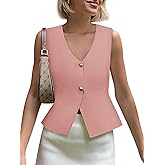 Yousify Womens Sweater Vest V Neck Button Down Crop Knit Tank Top Fashion 2025 Sleeveless Basic Cardigans