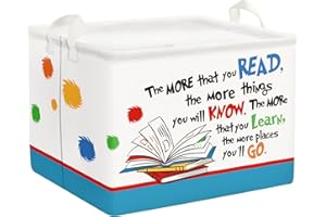 Clastyle Rectangle Reading Book Storage Baskets for Kids Collapsible Book Storage Bins for Classroom Library Large Clothes To