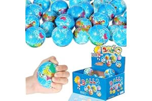 LIBERTY IMPORTS 24 Pack - Mini Soft Foam Earth Squeeze Balls, 2.5" Toy Stress Relief Bulk Educational Novelties for Kids, School, Classroom, Party Favors, Rewards (Globe (2.5"))