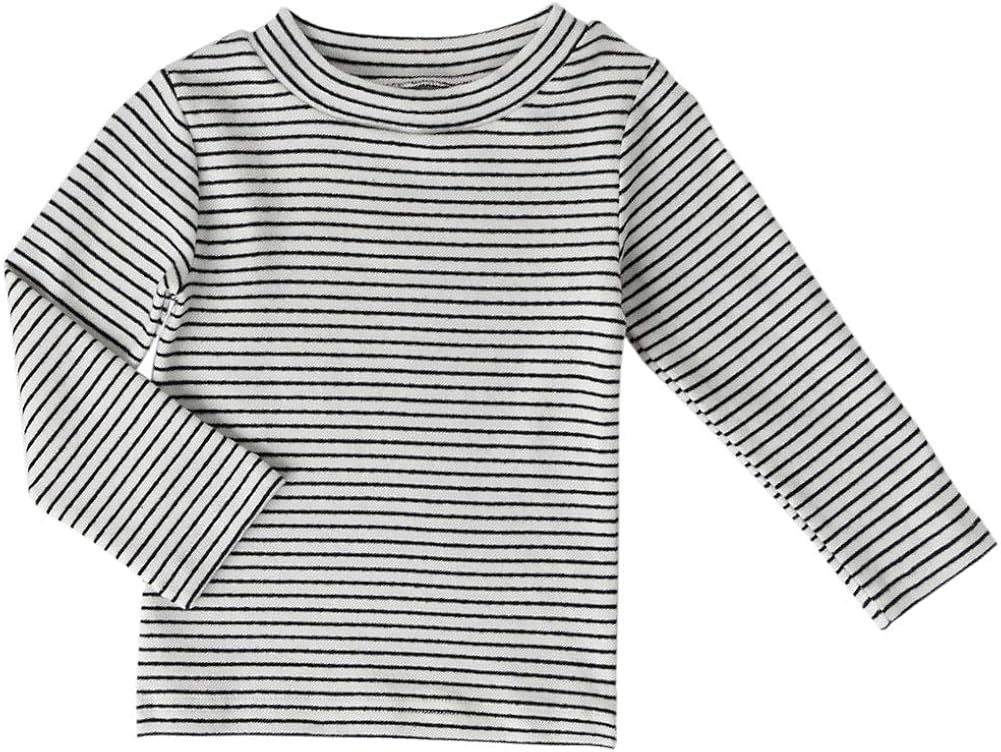 Baby Toddlers Long Sleeve Tee Little Kids Cotton Striped T-Shirt Crew Neck Tops: Clothing