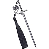 Berirexrion Fantasy Dragon Sword Bookmarks - Cool Fourth Wing Book Mark Gifts Reading Men Merch with Black Tassels Metal Page Markers Book Lovers Novel Fans Boy Bookish Student Teacher Birthday School