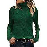FEKOAFE Sweaters for Women 2025 Long Sleeve Ribbed Knit Solid Color Turtleneck 2025 Fall Winter Pullover Sweaters