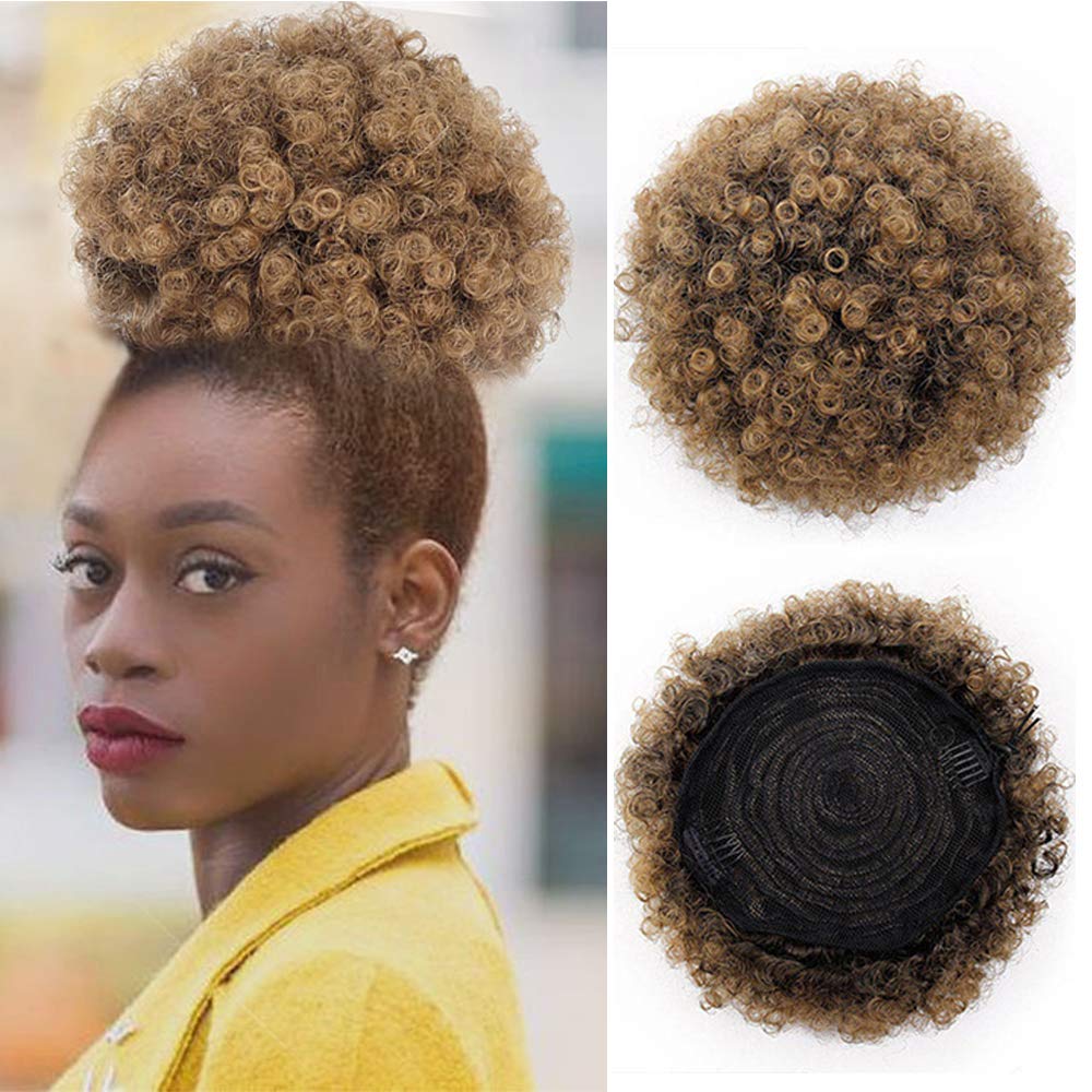 Istunning Hair 1b 2pcs Package Synthetic Afro Buns For Black