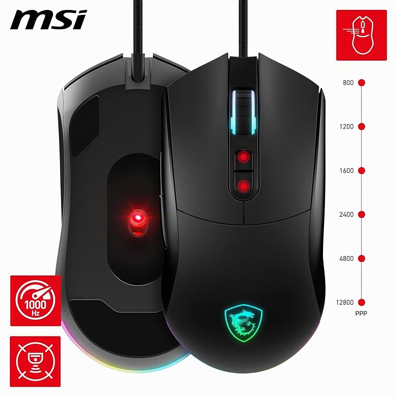Forge GM320 – Ratón Gaming Óptico, 12800 dpi, Simétrico, 7 Botones Programables, Switches Duraderos 20M, Latencia 1ms, LED RGB, 126g, Cable USB