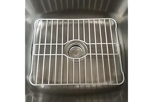 SOFINNI Sink Protectors for Kitchen Sink Bottom with White Coating Grate Insert Grid Sink Bowl Drying Rack Steel Medium (12.5" x 16.25")