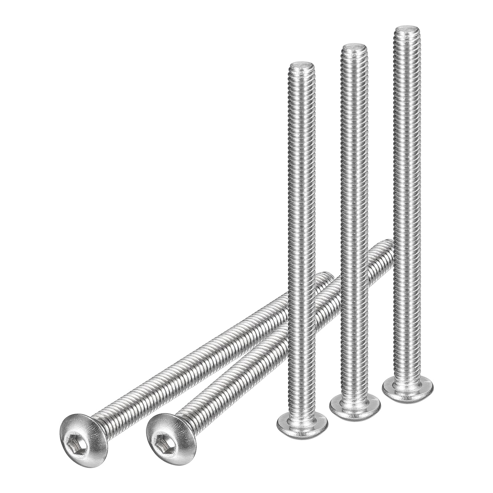 DTGN M4-0.7x55mm Button Head Socket Cap Screws - 50Pack - Good for Machine - 304 Stainless Steel 18/8 - Hex Drive Full Thread Fasteners — image 1