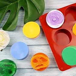 Sakolla 2 Pack Round Silicone Soap Molds, 12 Cavity
