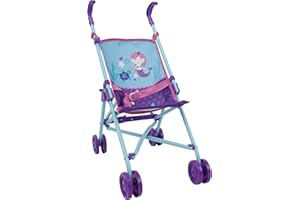 509 Crew 509: Mermaid Doll Umbrella Stroller - Kids Pretend Play Stroller, Easy Fold Storage & Travel, Fits Dolls Up to 18", Ages 3+ (T701028)