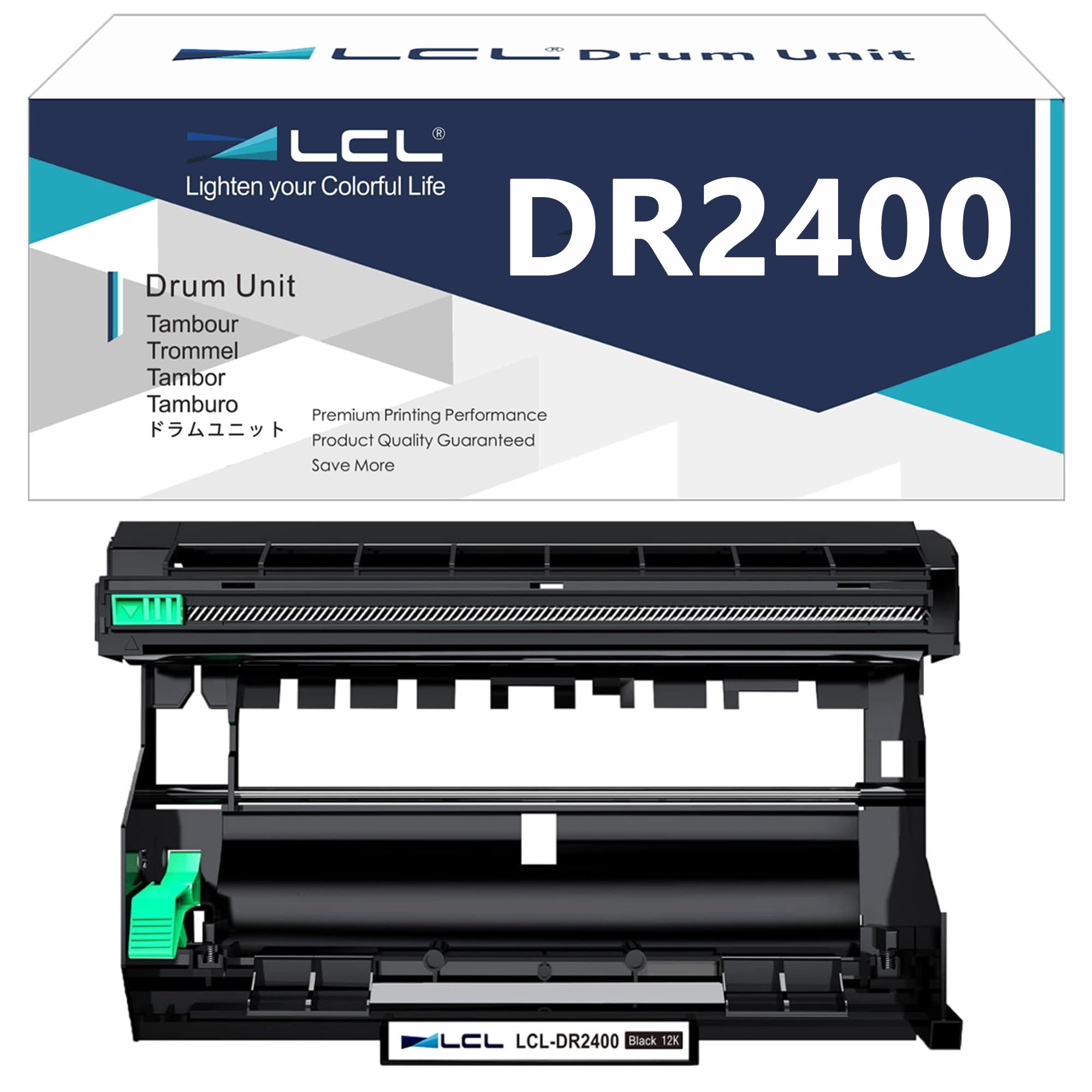 LCL Compatible Drum Unit DR2400 DR-2400 12000 Pages Replacement for Brother HL-L2375DW DCP-L2550DW MFC-L2715DW MFC-L2750DW HL-L2386DW HL-L2385DW HL-2370DW HL-L2350DW DCP-L2537DW DCP-L2550DN 1PK