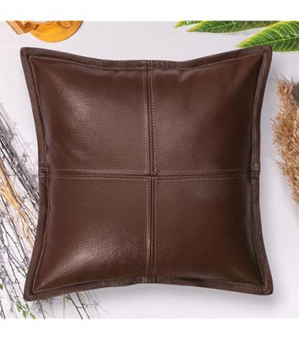 QAWACH Lambskin Leather Pillow Covers – Rectangle, 16x24 Inch – Decorative Sofa Cushion Cases (Pack Of 2)