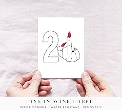 Funny Cute Wine Bottle Label Birthday Gifts,21st