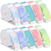 Gersoniel 1600 Pcs Label Tapes Compatible with D30 Label Printer Laminated Labeling Stickers Thermal Labels for Home Office, Watercolor 15 x 40 mm