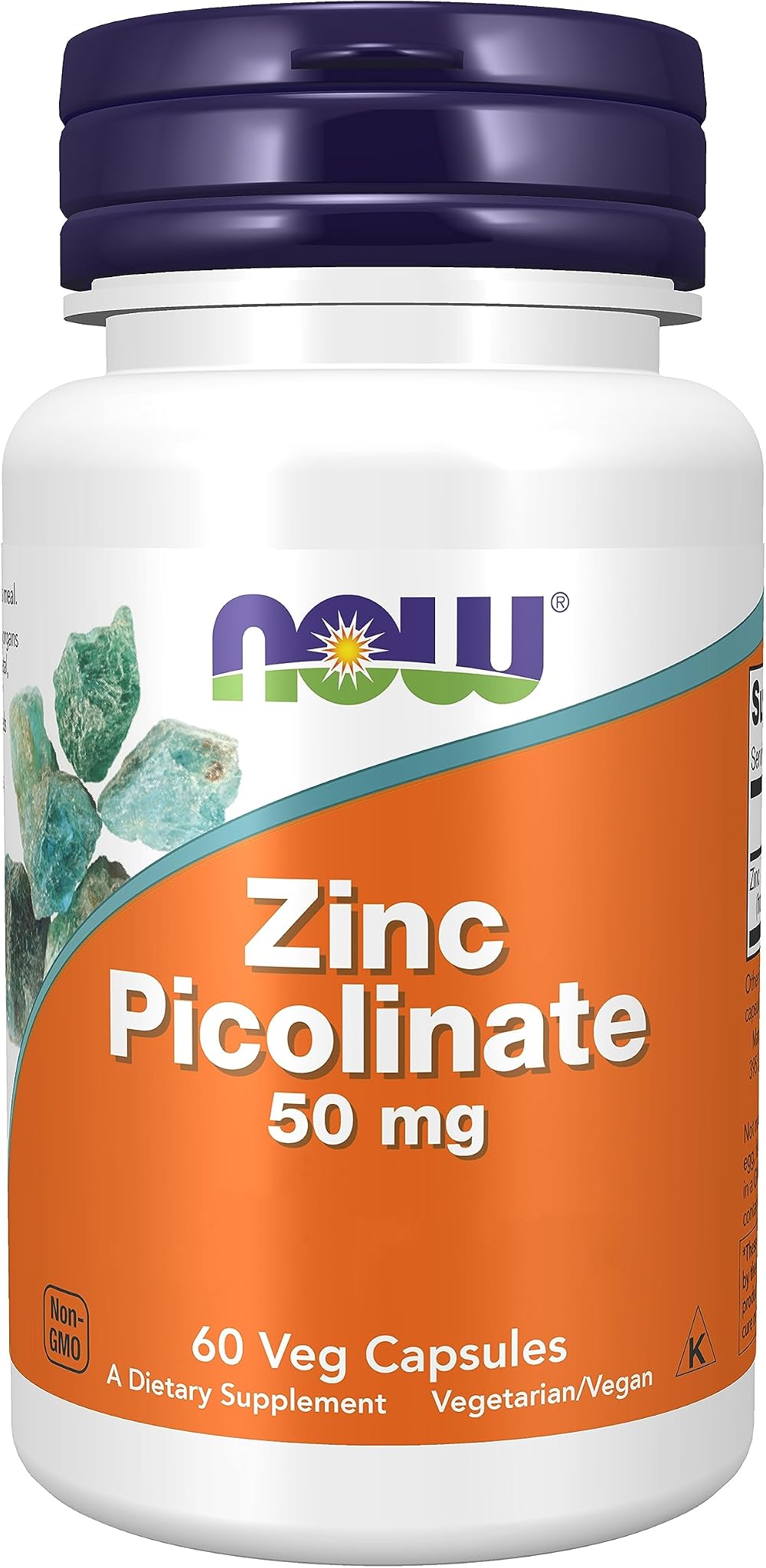 NOW Foods Zinc Picolinate 50mg, Vegan Capsules, 60 Count, Gluten Free