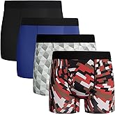 POPKOK Mens Underwear Boxer Briefs Breathable Soft Active Mesh Underwear With Fly