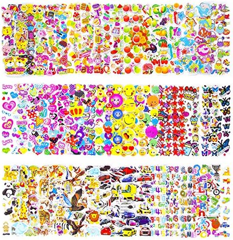 Pack of 50 Different Sheets MCY Toddlers and Kids Puffy Stickers for Children (Girls and Boys),1100+ Puffy Stickers Mega Variety Pack