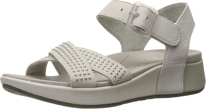Amazon.com | Dansko Women's Cindy Flat Sandal, Ivory Nubuck, 36 EU/5.5-6 M US | Flats