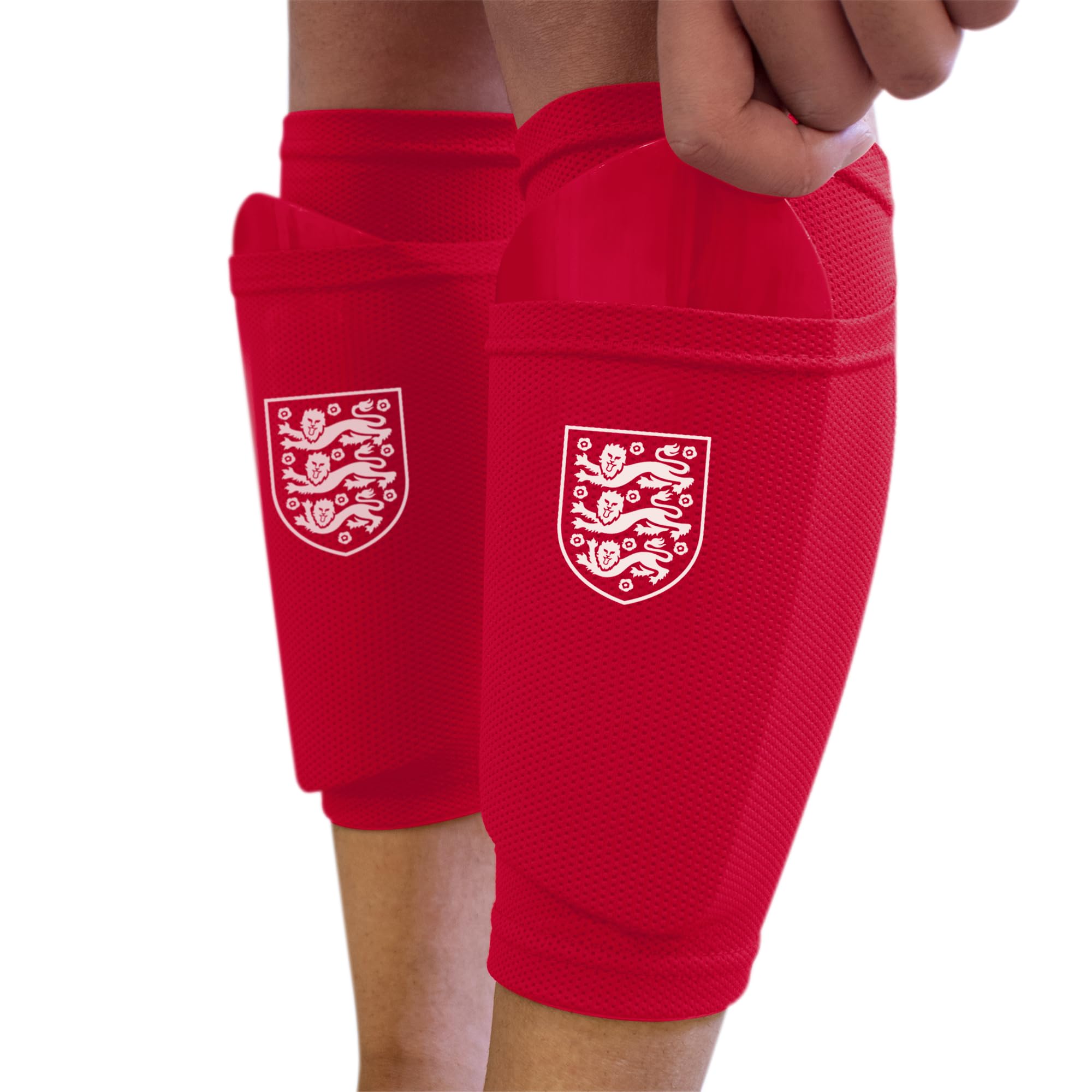 Hy-Pro Officially Licensed England FA. Shin Pad With Sock Sleeve, Youth - Shin Guard, Breathable, Lightweight, Durable, Protective Gear, Merchandise, Great Football Gift Idea