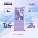 AGPTEK Purple MP3 Player with Bluetooth 5.3 64GB Expandable up to 128GB view 7